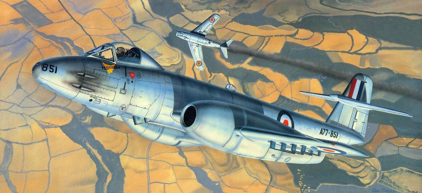 Сборная модель истребителя Gloster Meteor 1:33