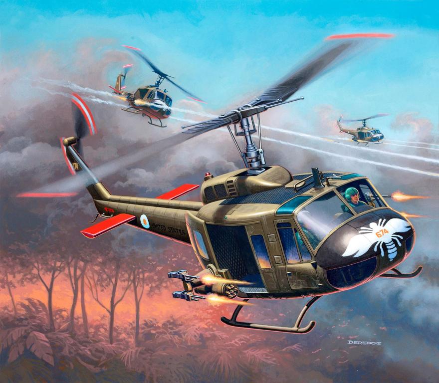 Сборная модель вертолета UH-1B Iroquous 1:33